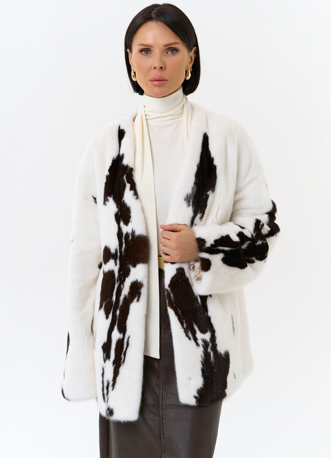 Жакет из меха норки в расцветке 