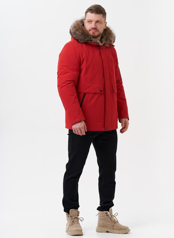 Парка мужская на мехе из волка