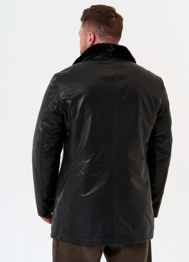 Мужская дубленка с английским воротником модель № 31779 в рассрочку