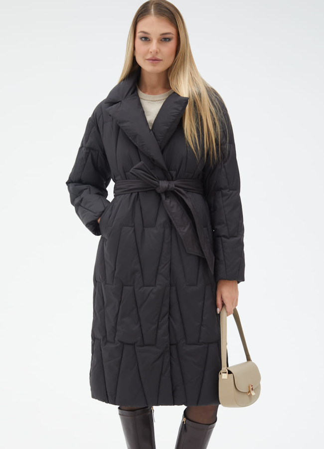 Женский пуховик с английским воротником модель № 31140 меха малина