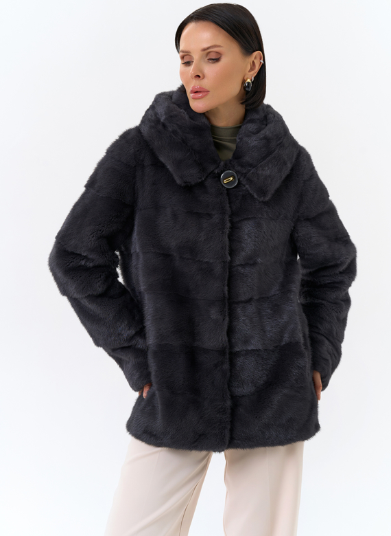 Куртка из меха норки с капюшоном