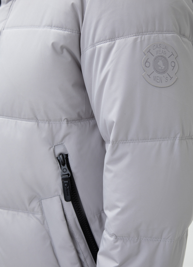 Мужской пуховик с капюшоном  модель № 28404 универмаг малина