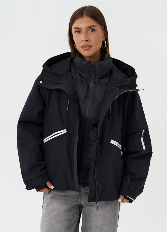 Двойная куртка с капюшоном модель № 28815 универмаг малина