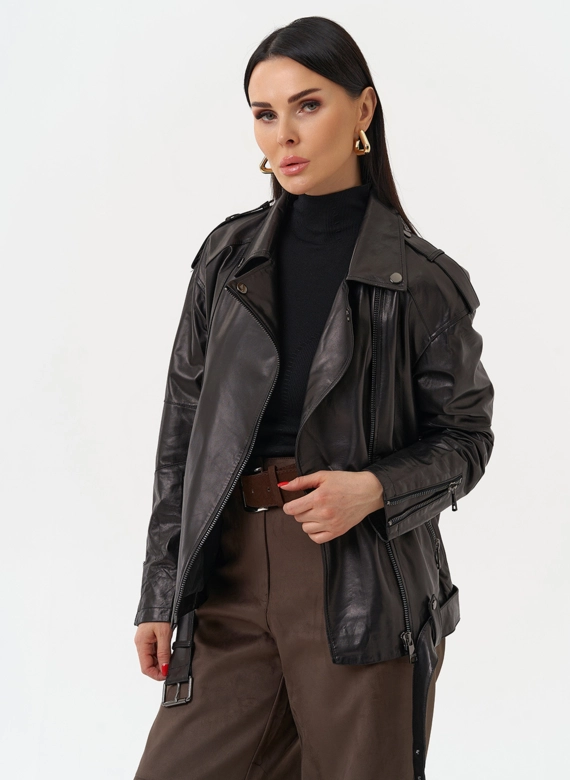 Женская куртка-косуха из натуральной кожи