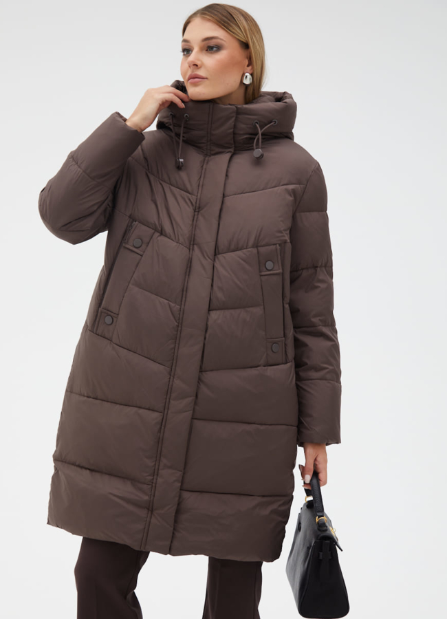 Пуховик женский с капюшоном модель № 31111 универмаг малина