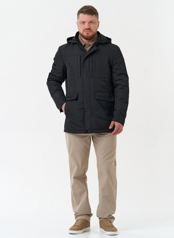 Мужская утепленная куртка с капюшоном