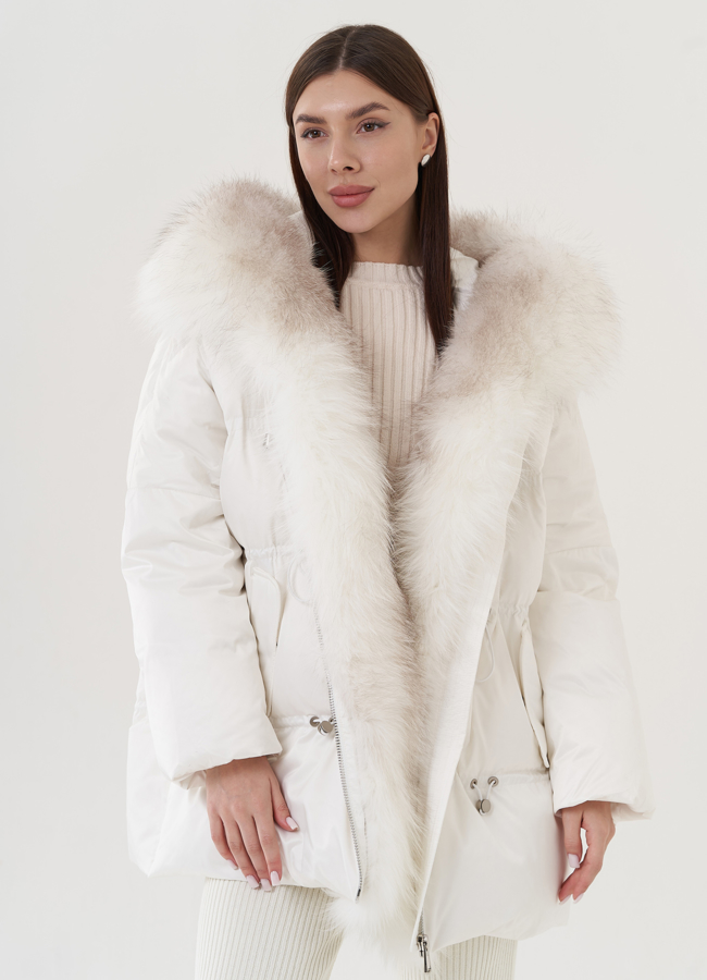 Пуховик женский с капюшоном  модель № 25938 универмаг малина