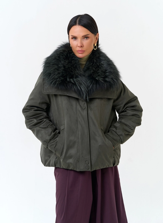 Женская куртка из эко замши фото